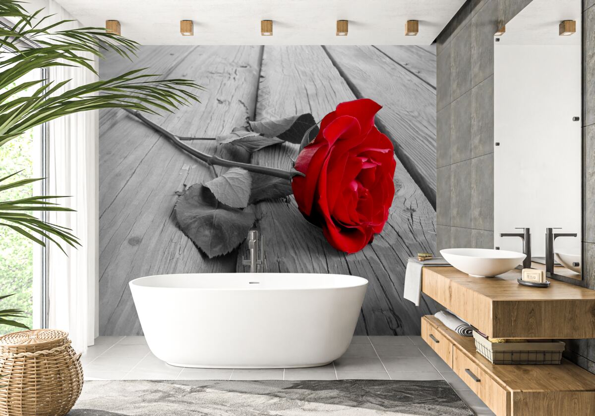 Papier peint rose écarlate foncé
