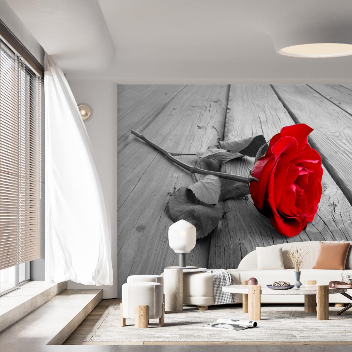 Papier peint rose écarlate foncé