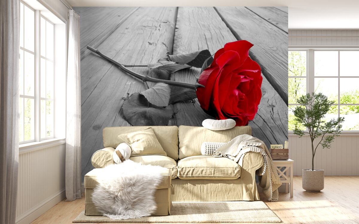 Papier peint rose écarlate foncé