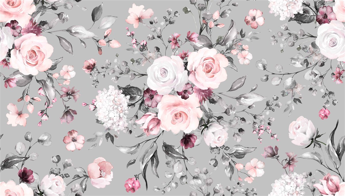 Papier peint roses lumineuses sur fond mat