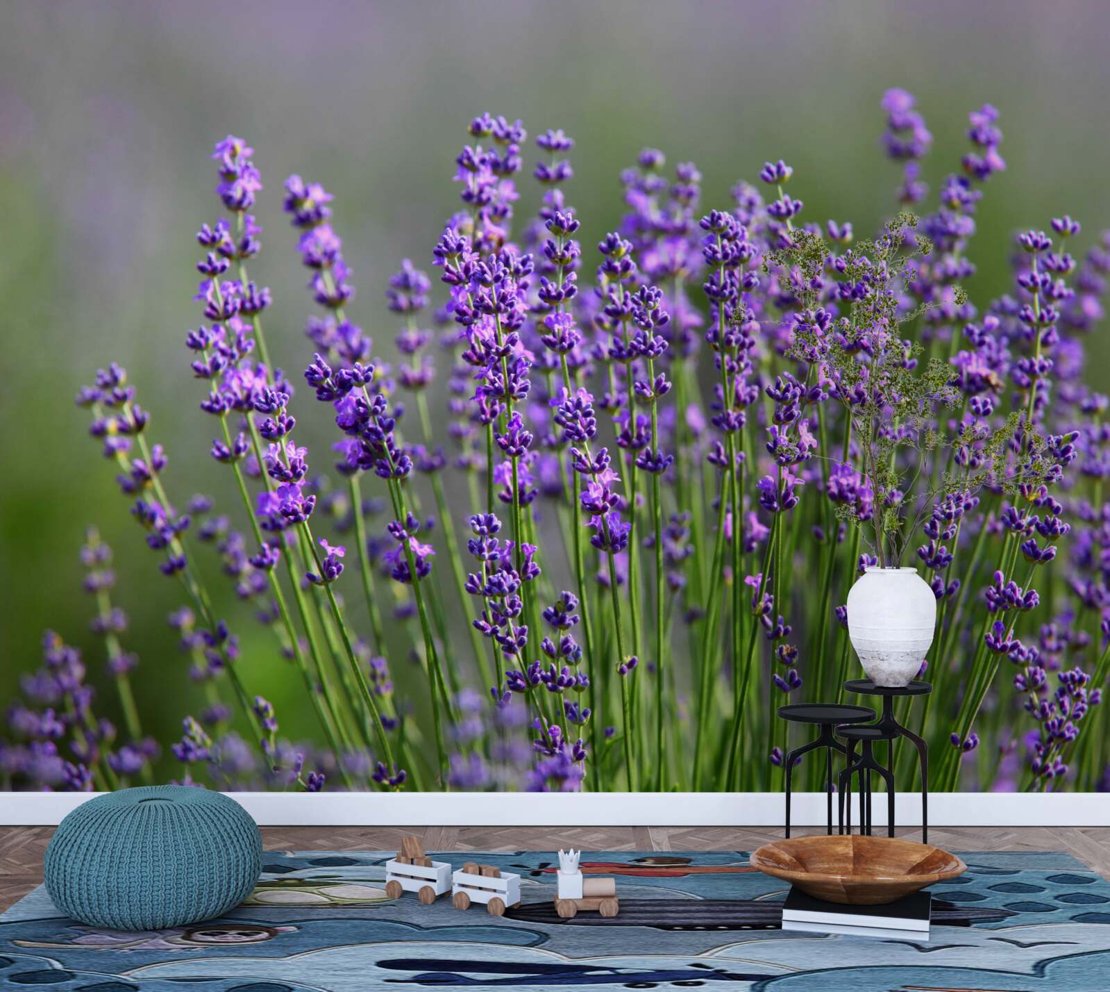 Papier peint couleur lavande-violette