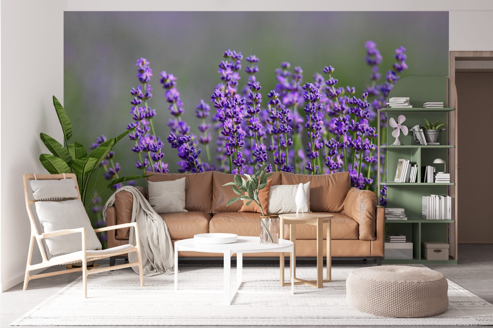 Papier peint couleur lavande-violette