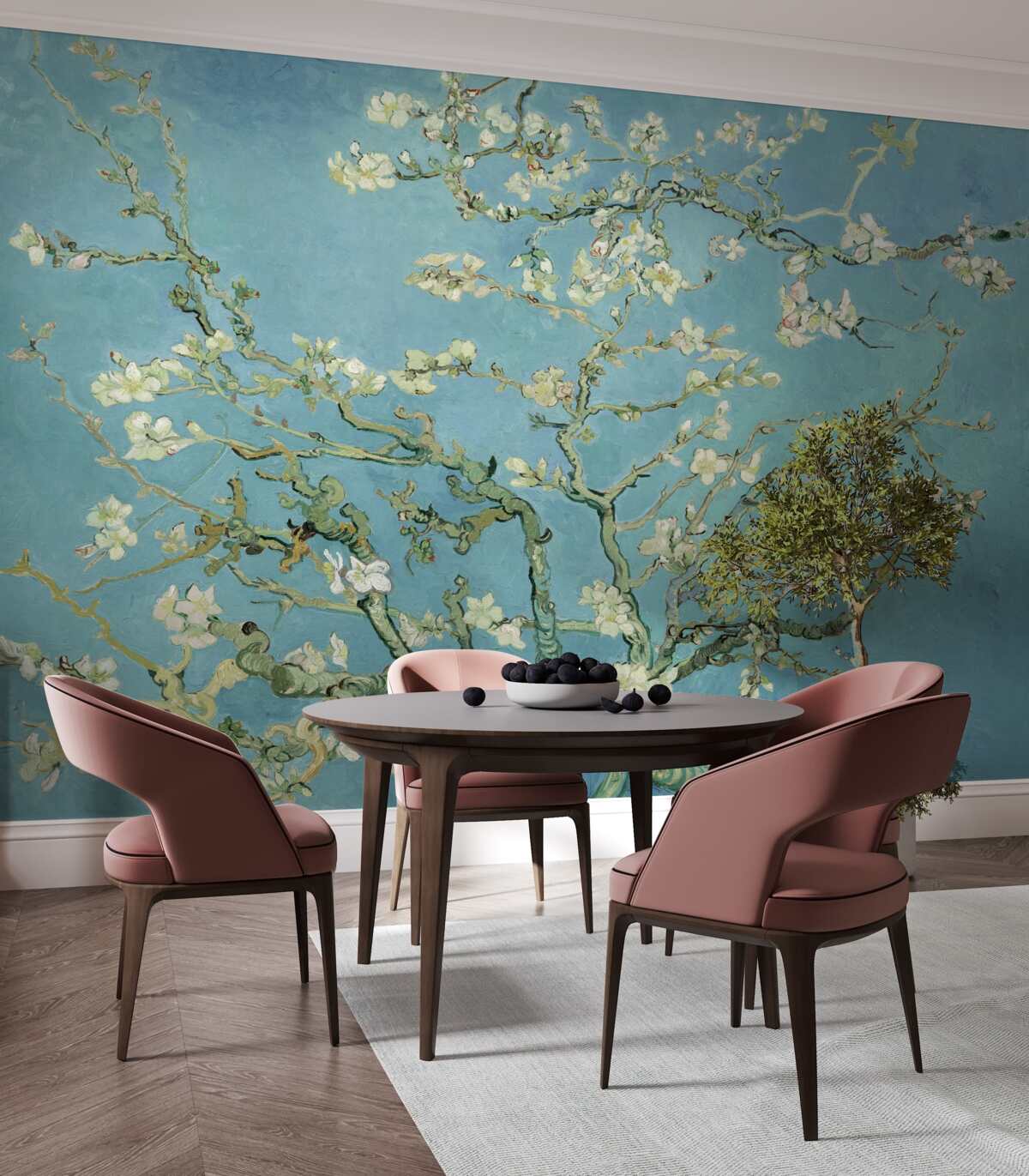 Papier peint Magnolia blanc comme neige sur fond de ciel azur