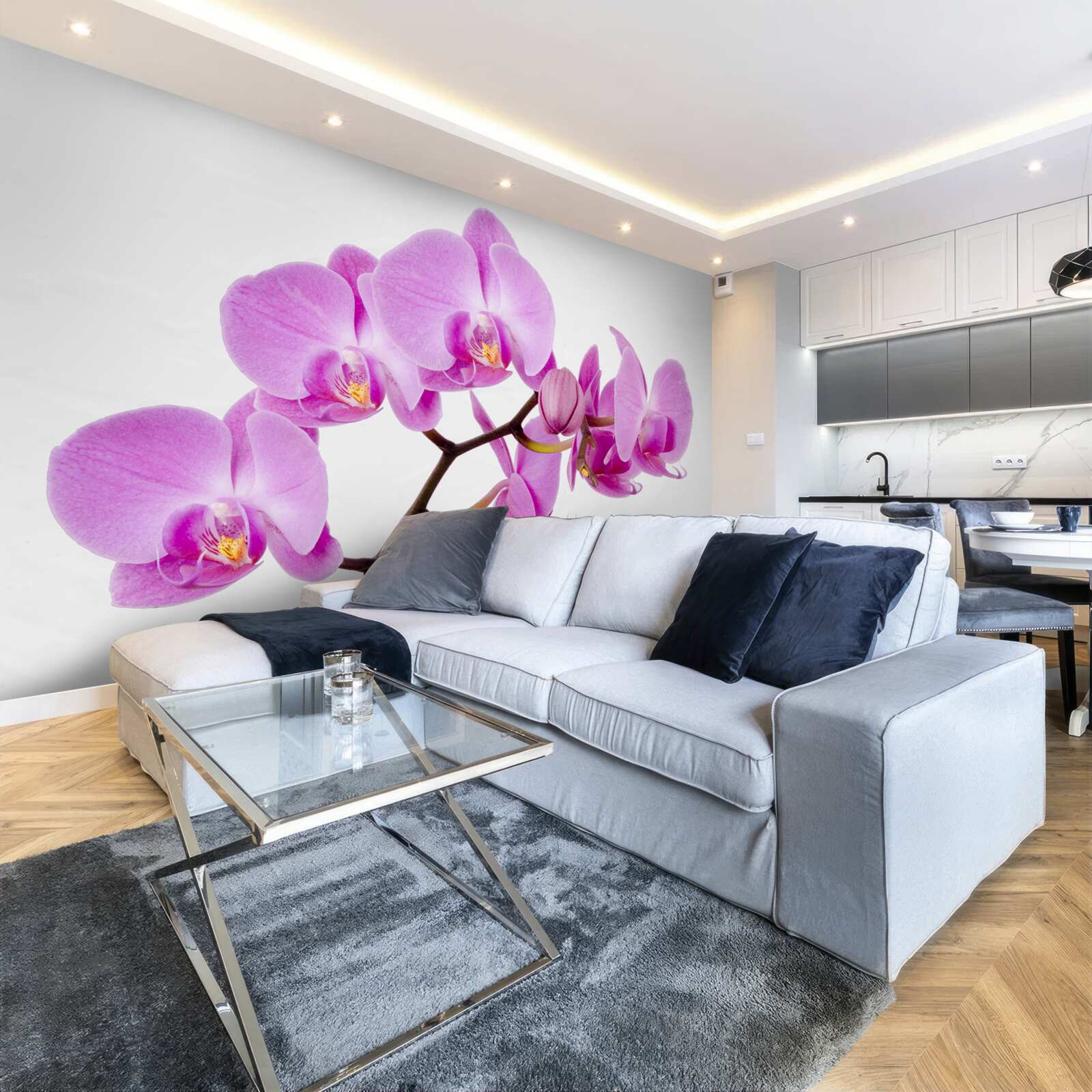Papier peint orchidée aphrodite violette