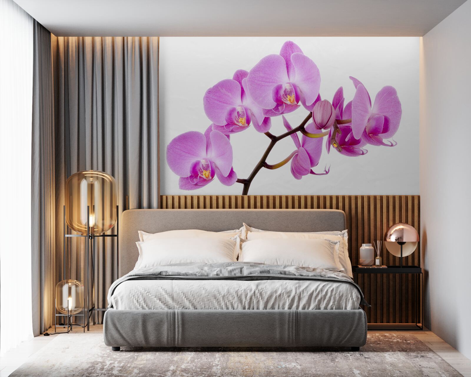 Papier peint orchidée aphrodite violette