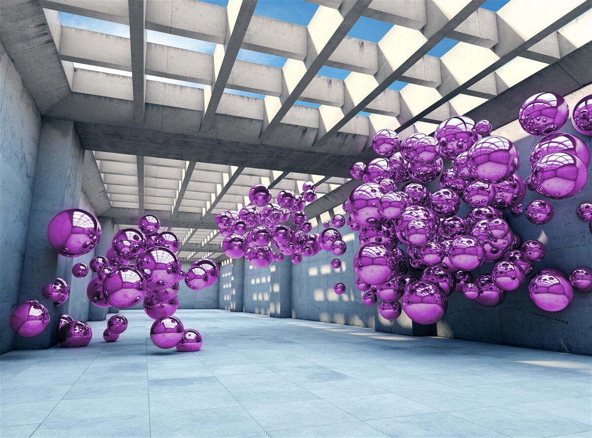 Papier peint des boules de lilas flottent dans la pièce