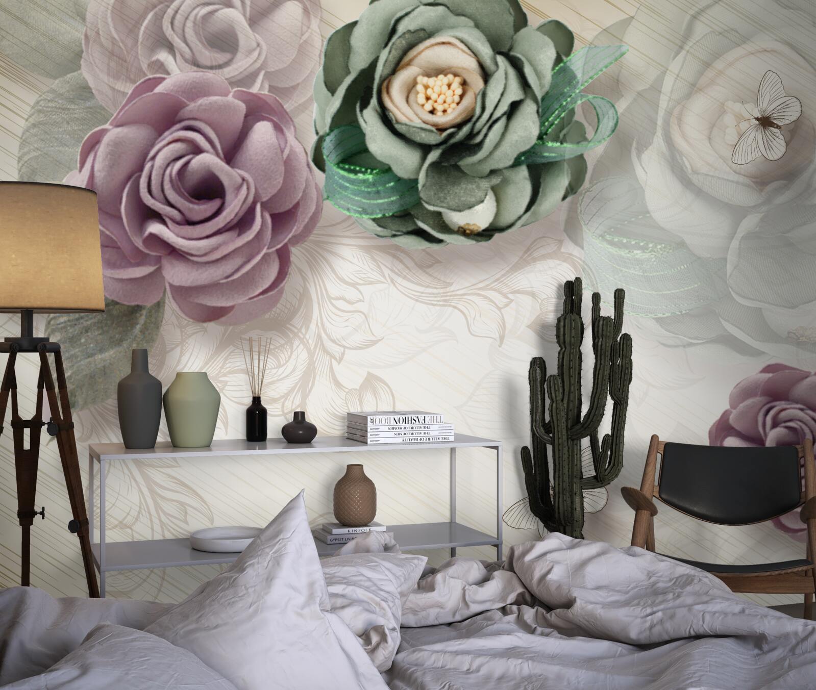 Papier peint peintures de roses uniques et pittoresques
