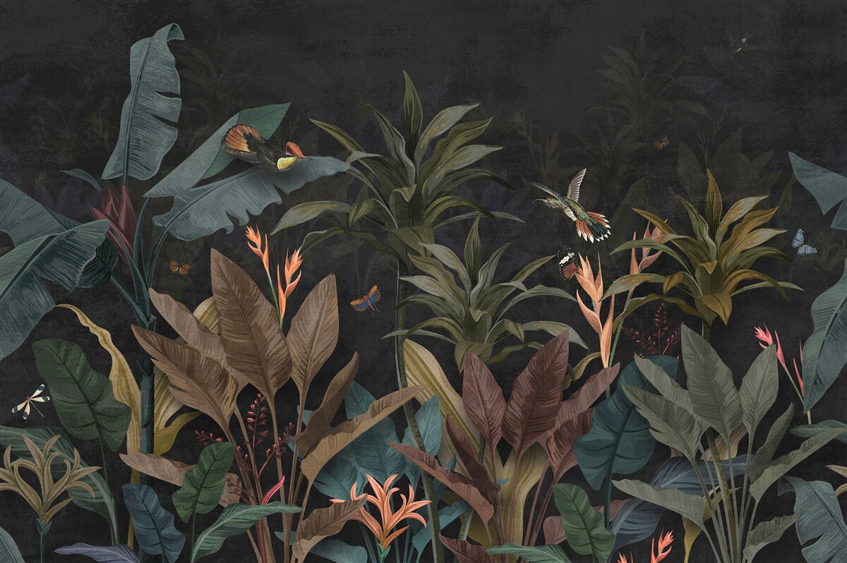 Papier peint la jungle s'anime la nuit