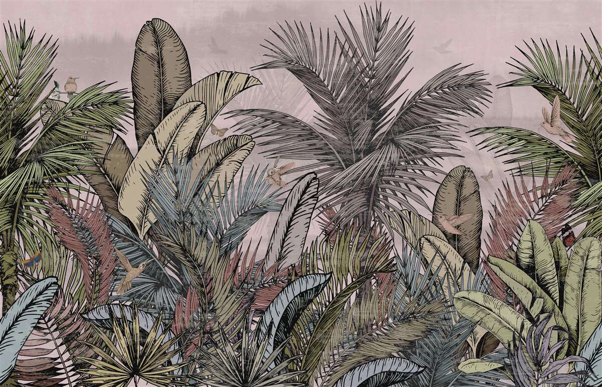 Papier peint les plantes tropicales aux caractéristiques exotiques