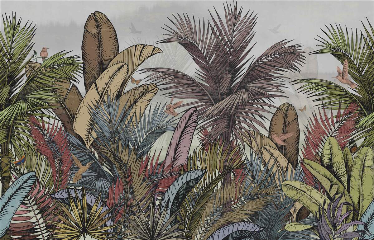 Papier peint flore tropicale exotique