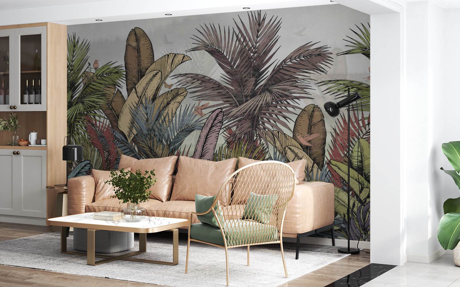 Papier peint flore tropicale exotique