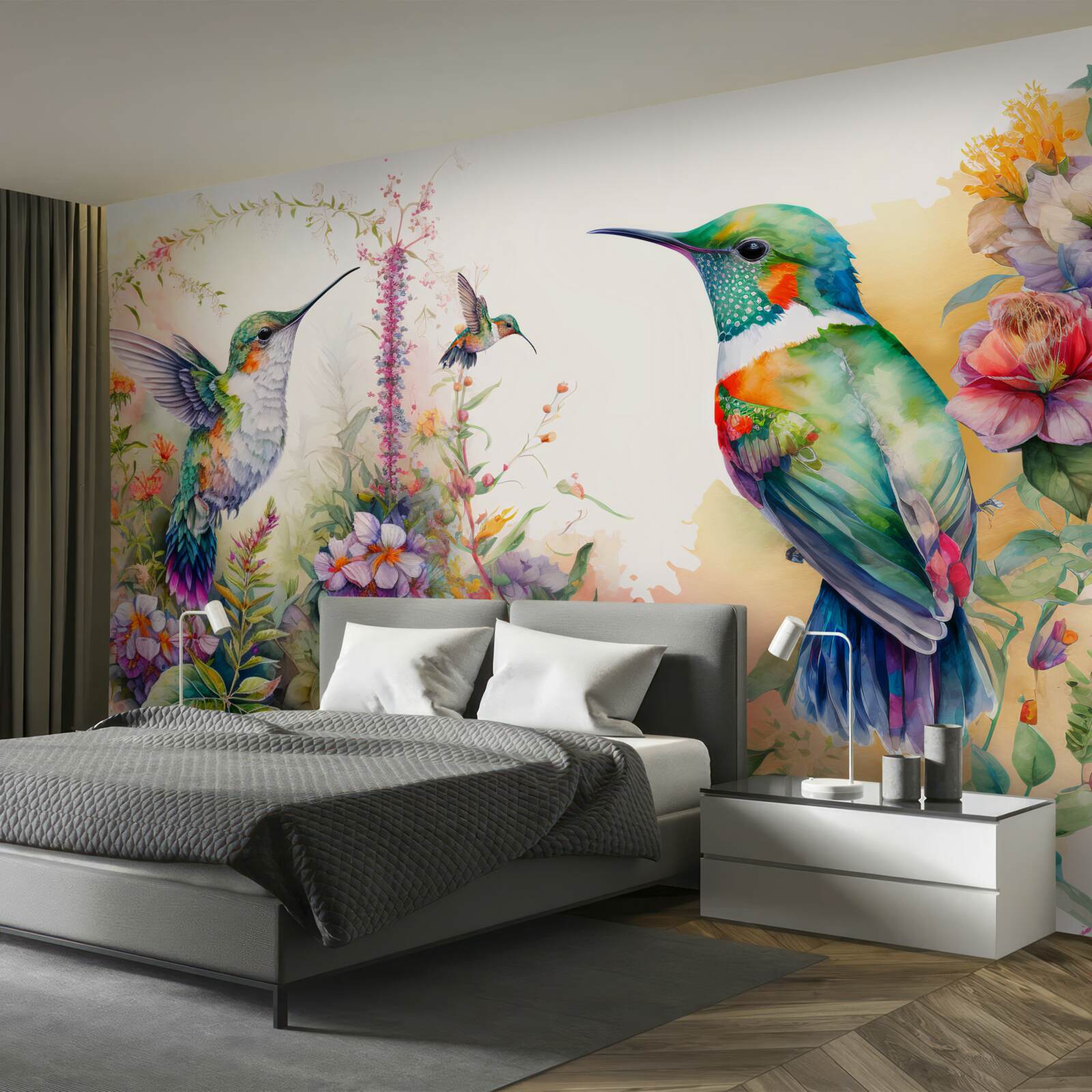 Papier peint les colibris communiquent par les couleurs
