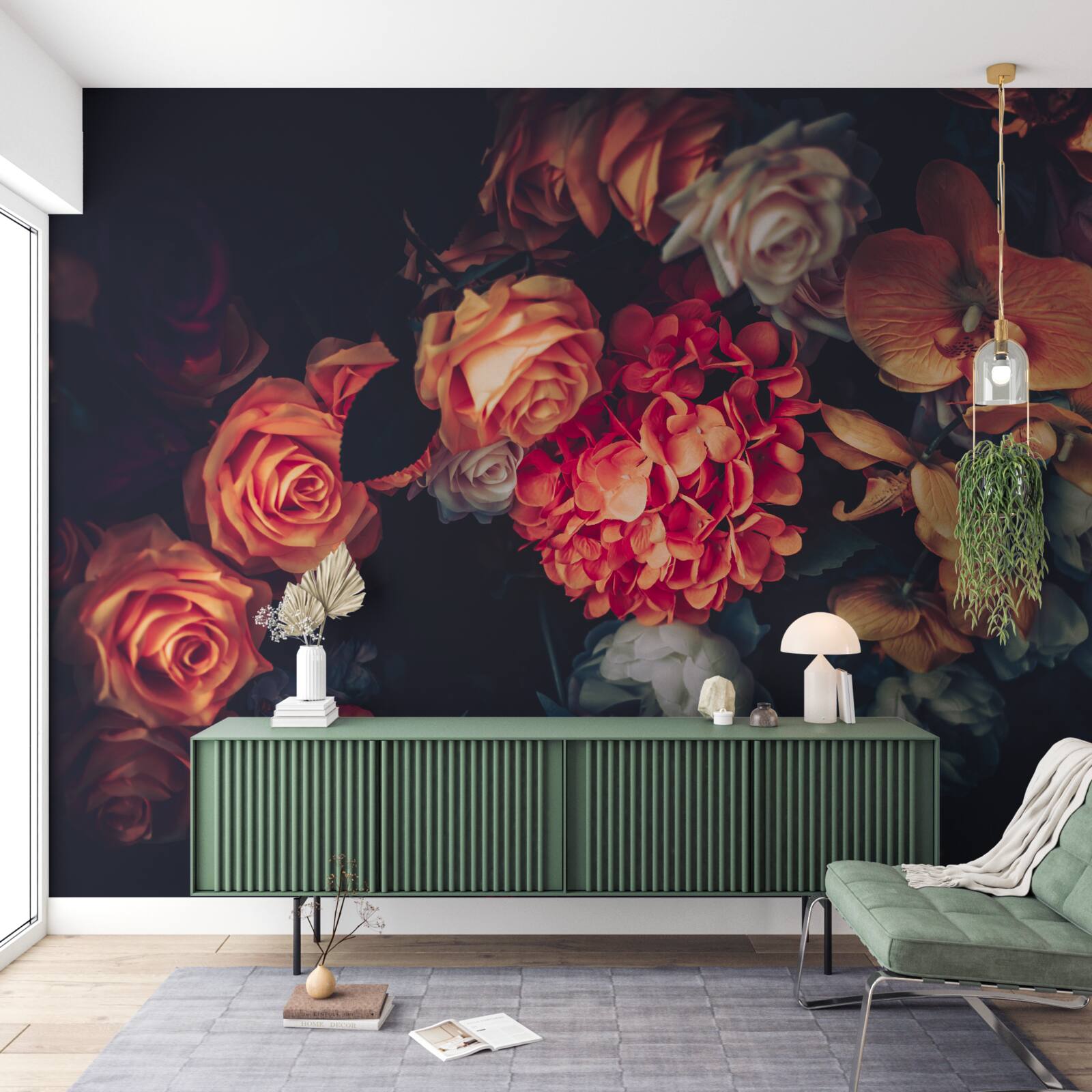 Papier peint bouquet de fleurs d'automne de style vintage