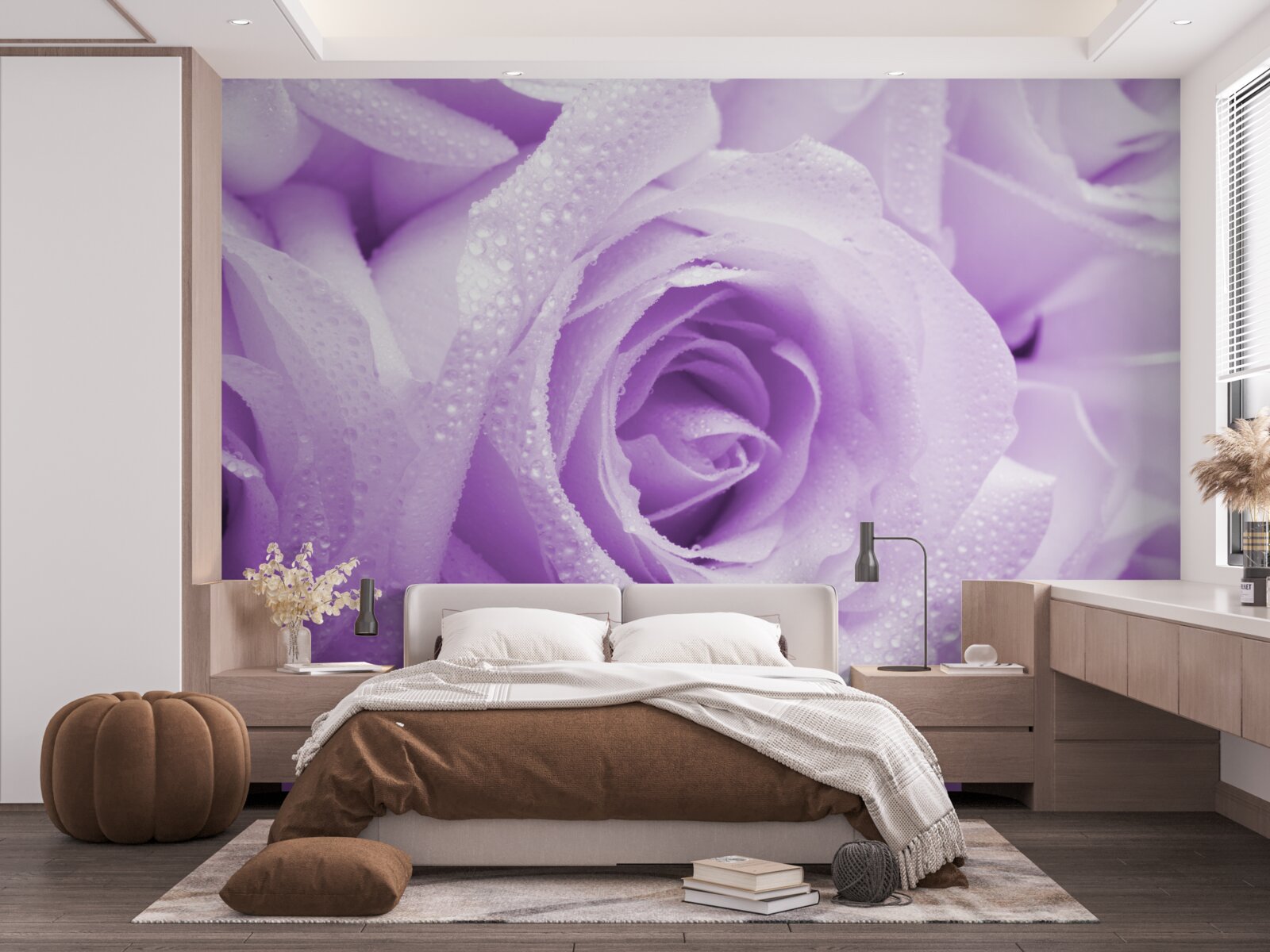 Papier peint gros plan sur des fleurs roses lilas