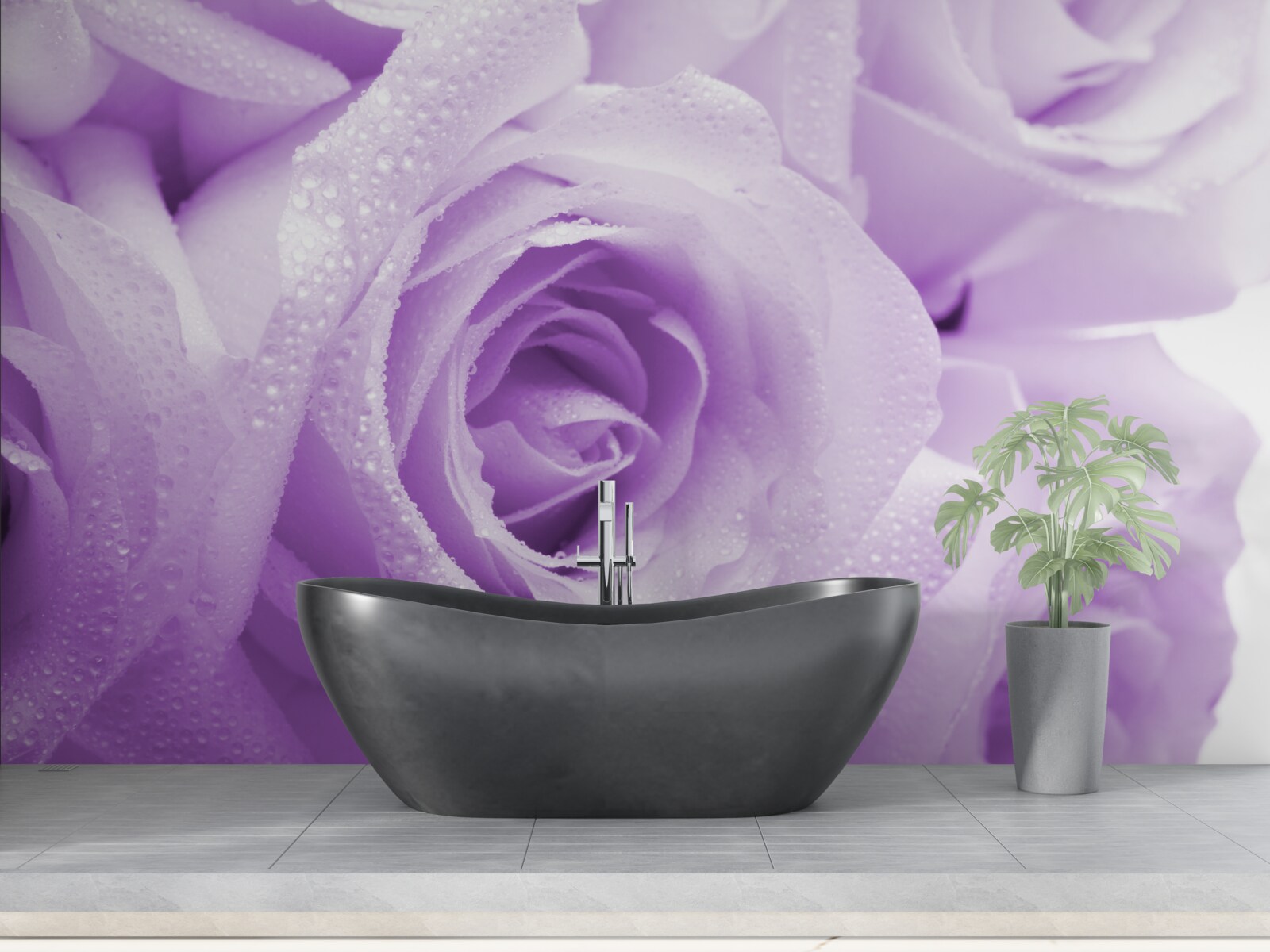 Papier peint gros plan sur des fleurs roses lilas