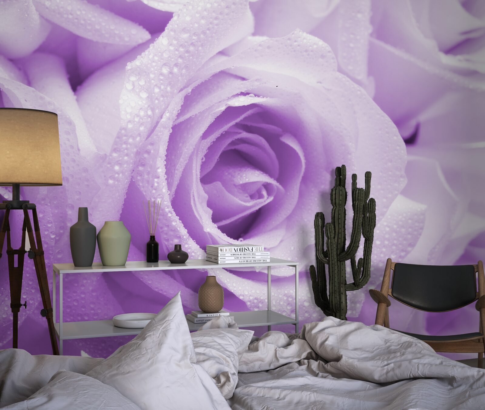 Papier peint les boutons de rose sont lilas pâle