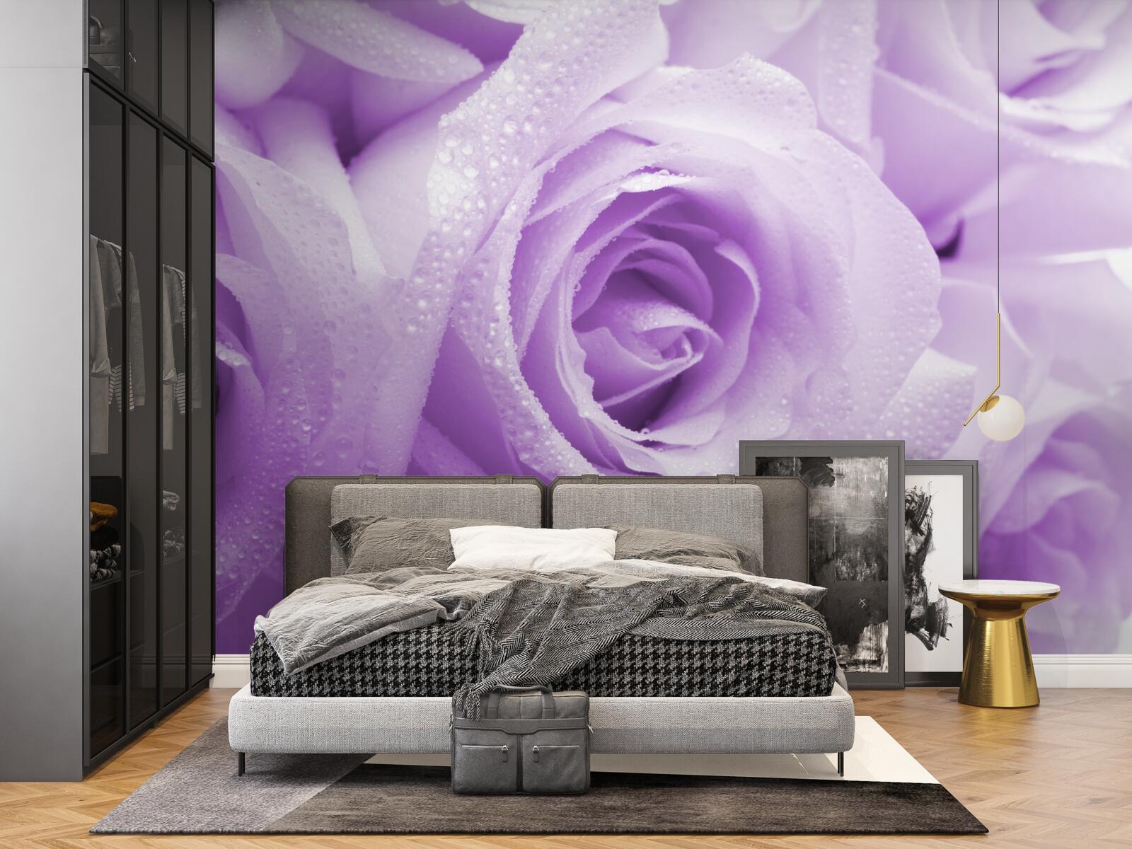 Papier peint les boutons de rose sont lilas pâle