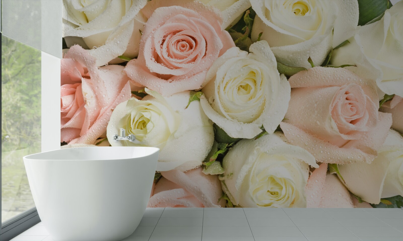 Papier peint les boutons minces et légers de la rose de la mariée
