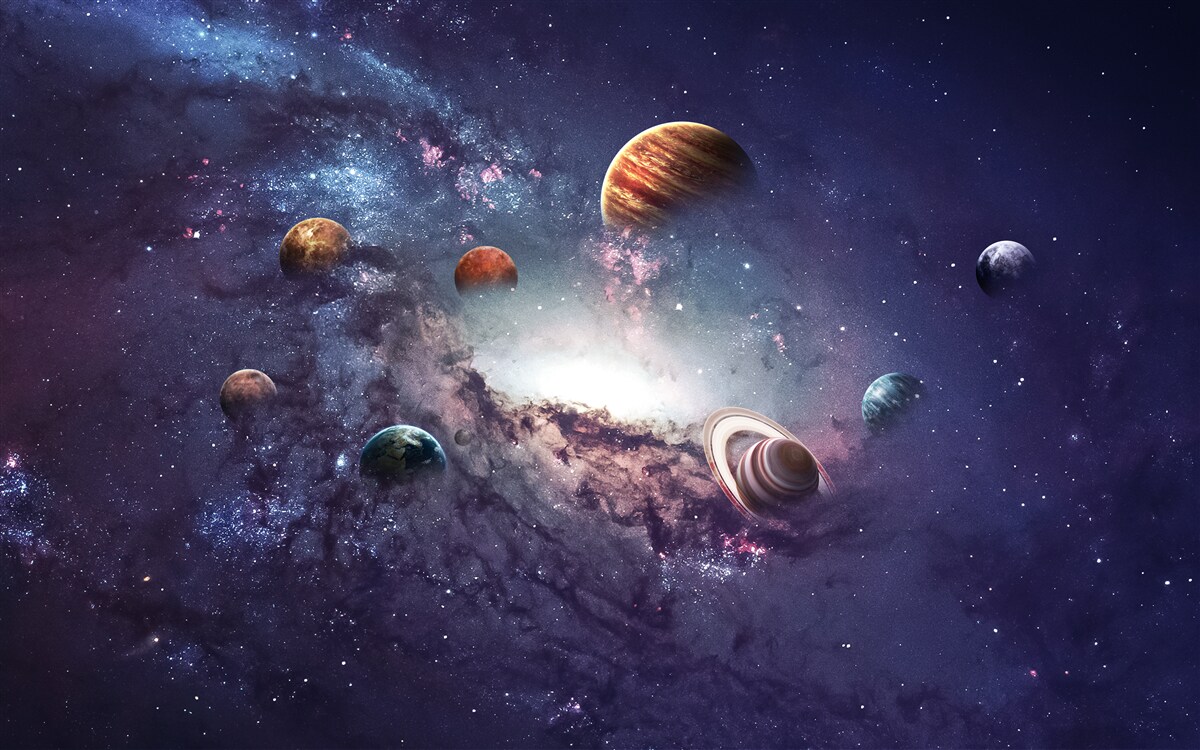 Papier peint la taille des planètes dans la galaxie