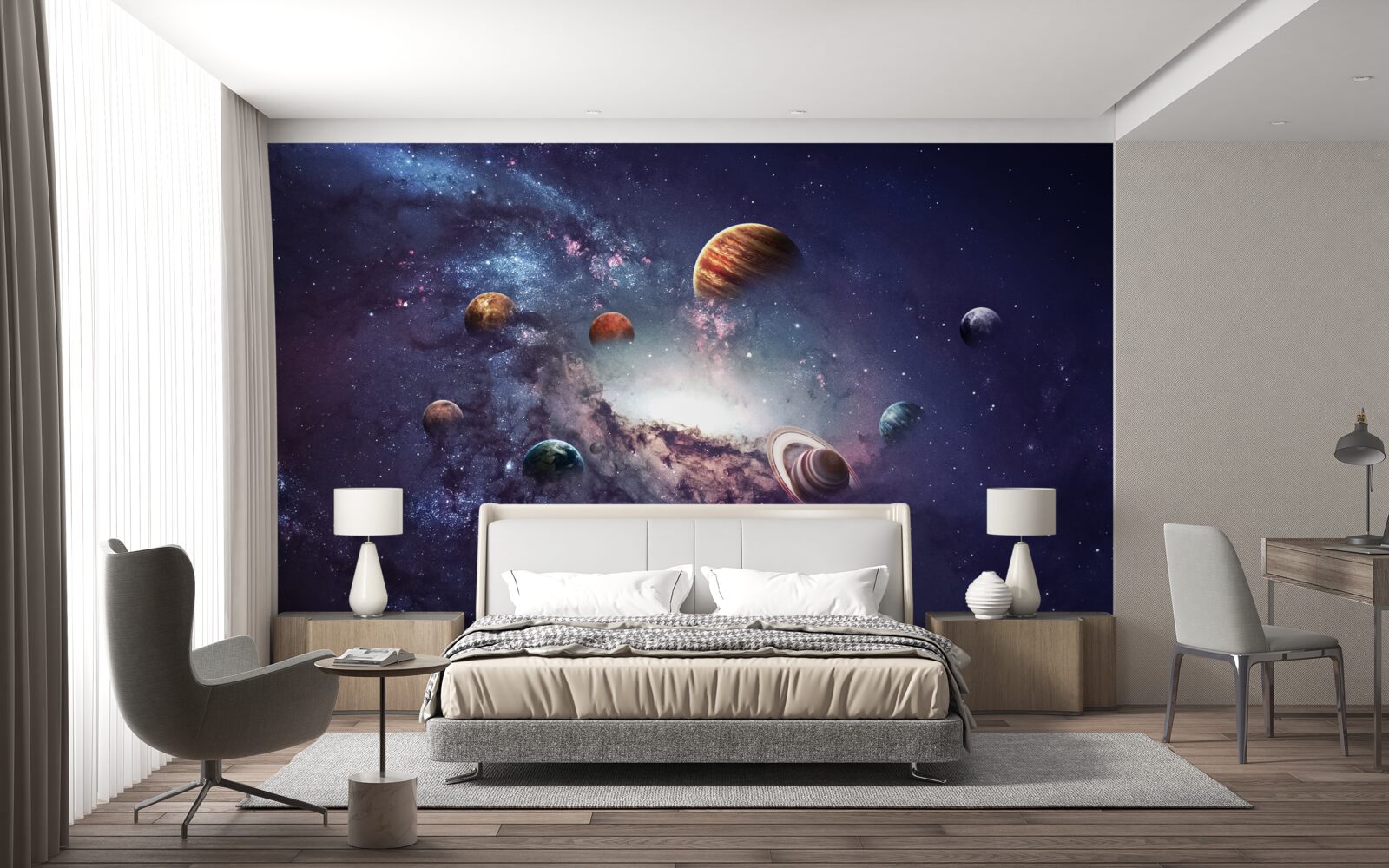 Papier peint la taille des planètes dans la galaxie