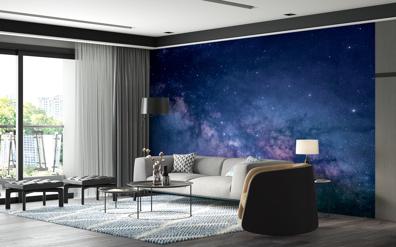 Papier peint galaxie céleste voie lactée