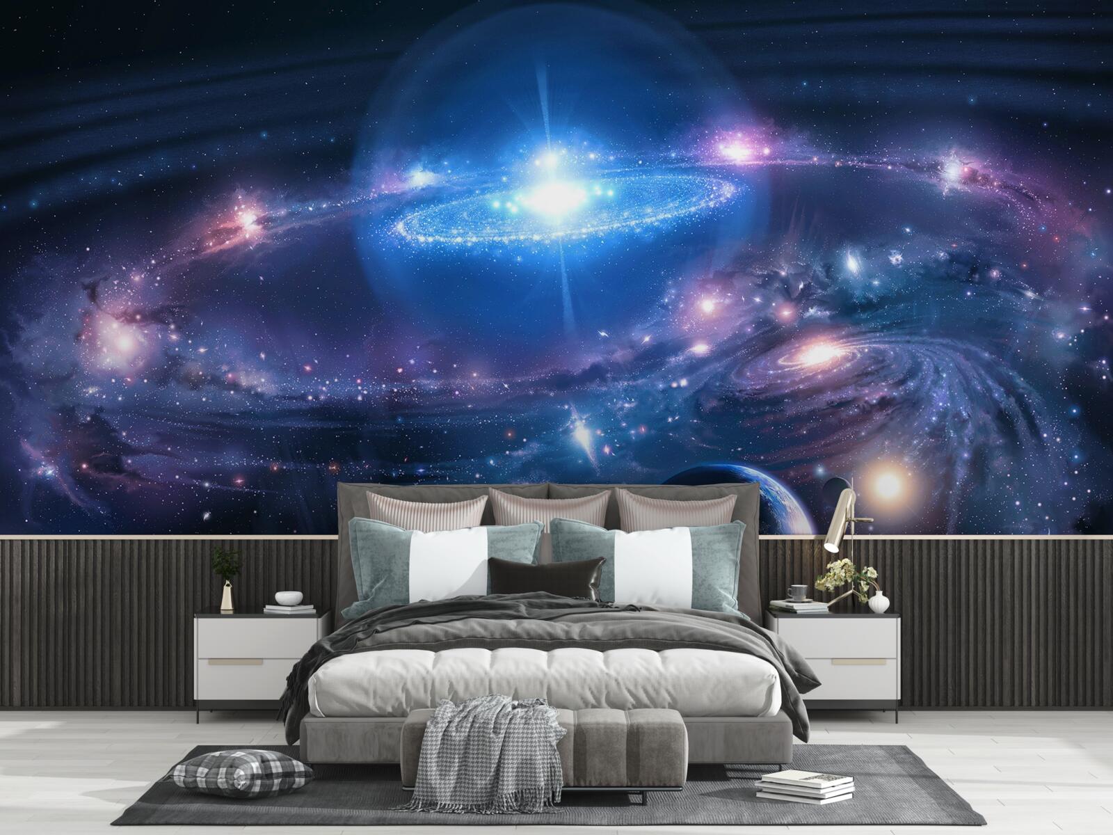 Papier peint position des galaxies dans l'espace les unes par rapport aux autres