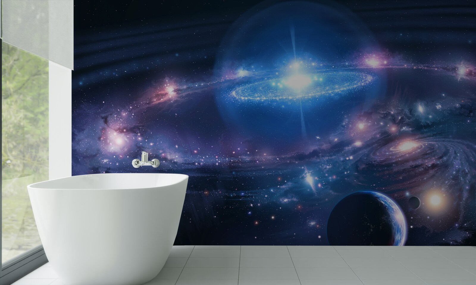 Papier peint position des galaxies dans l'espace les unes par rapport aux autres