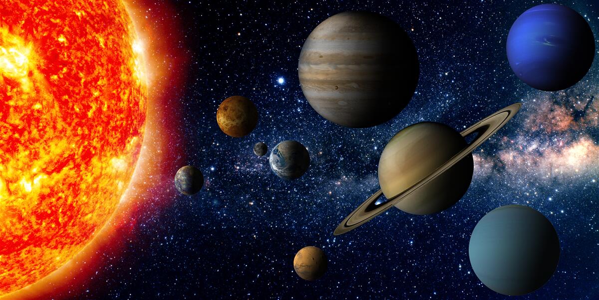 Papier peint le rapport entre les planètes et le soleil