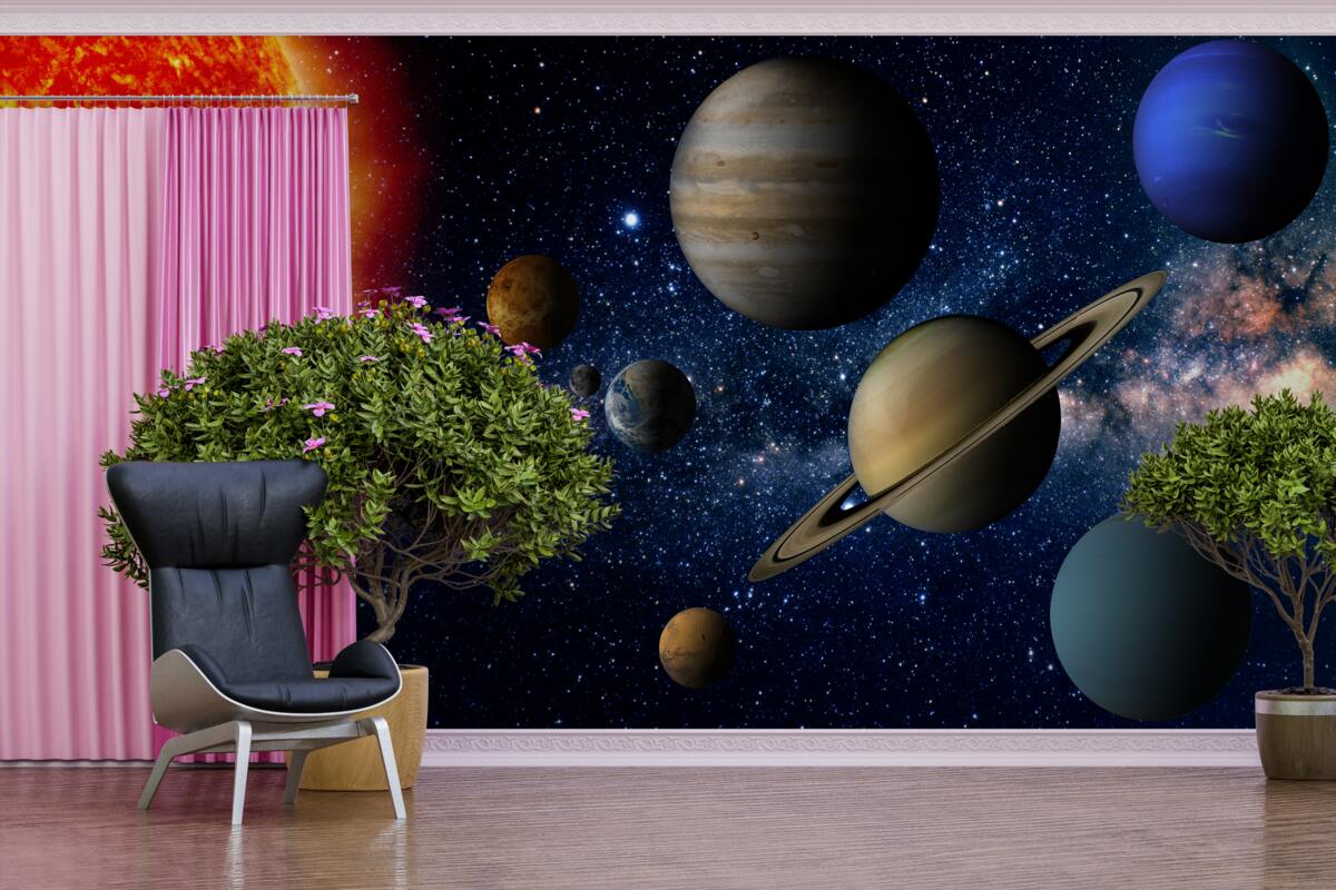 Papier peint le rapport entre les planètes et le soleil