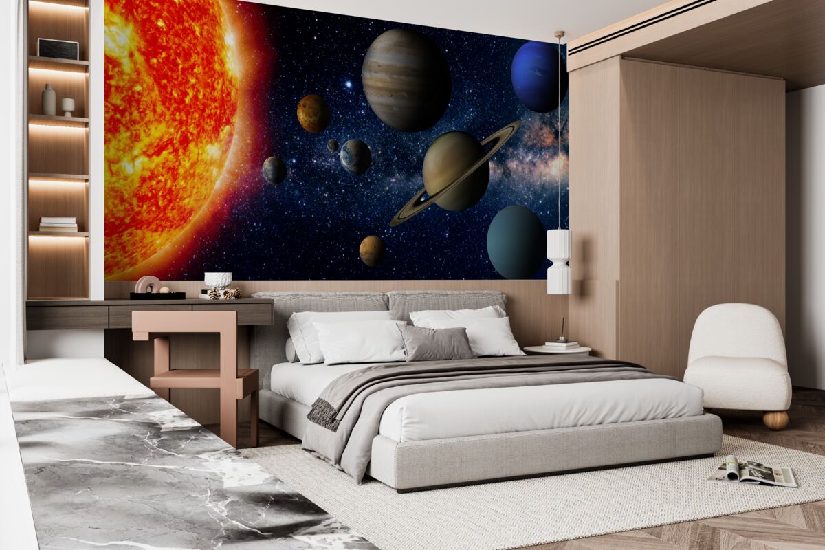 Papier peint le rapport entre les planètes et le soleil
