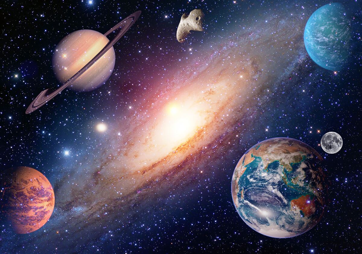 Papier peint système planétaire dans la galaxie