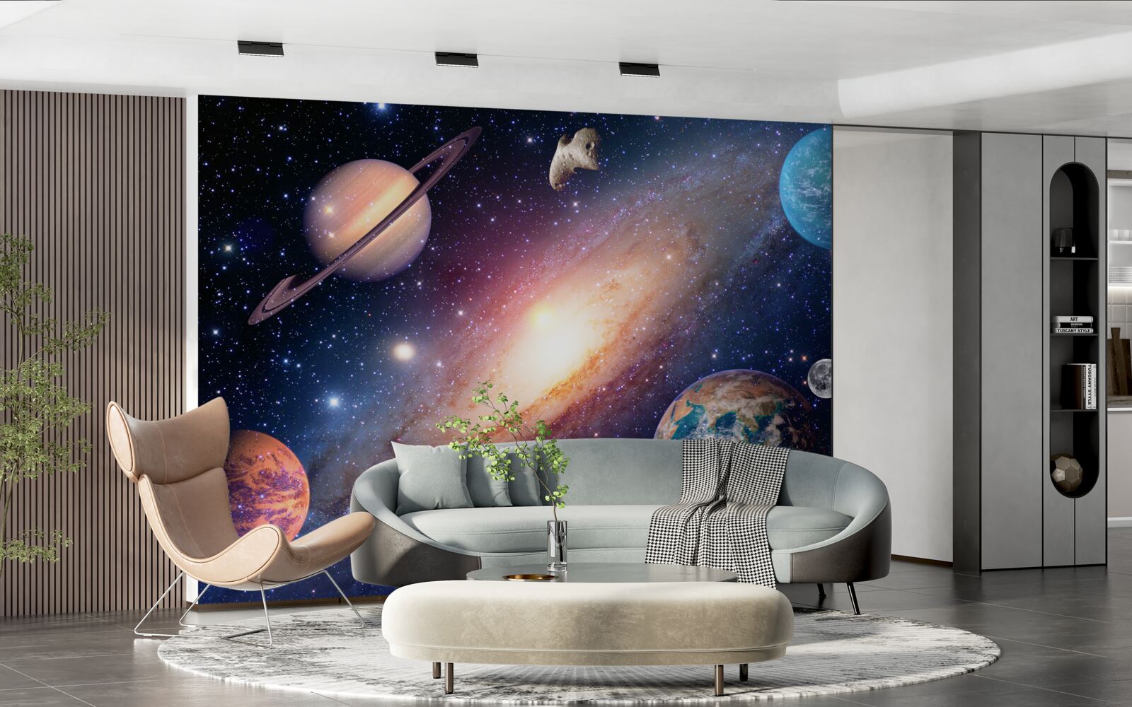 Papier peint système planétaire dans la galaxie