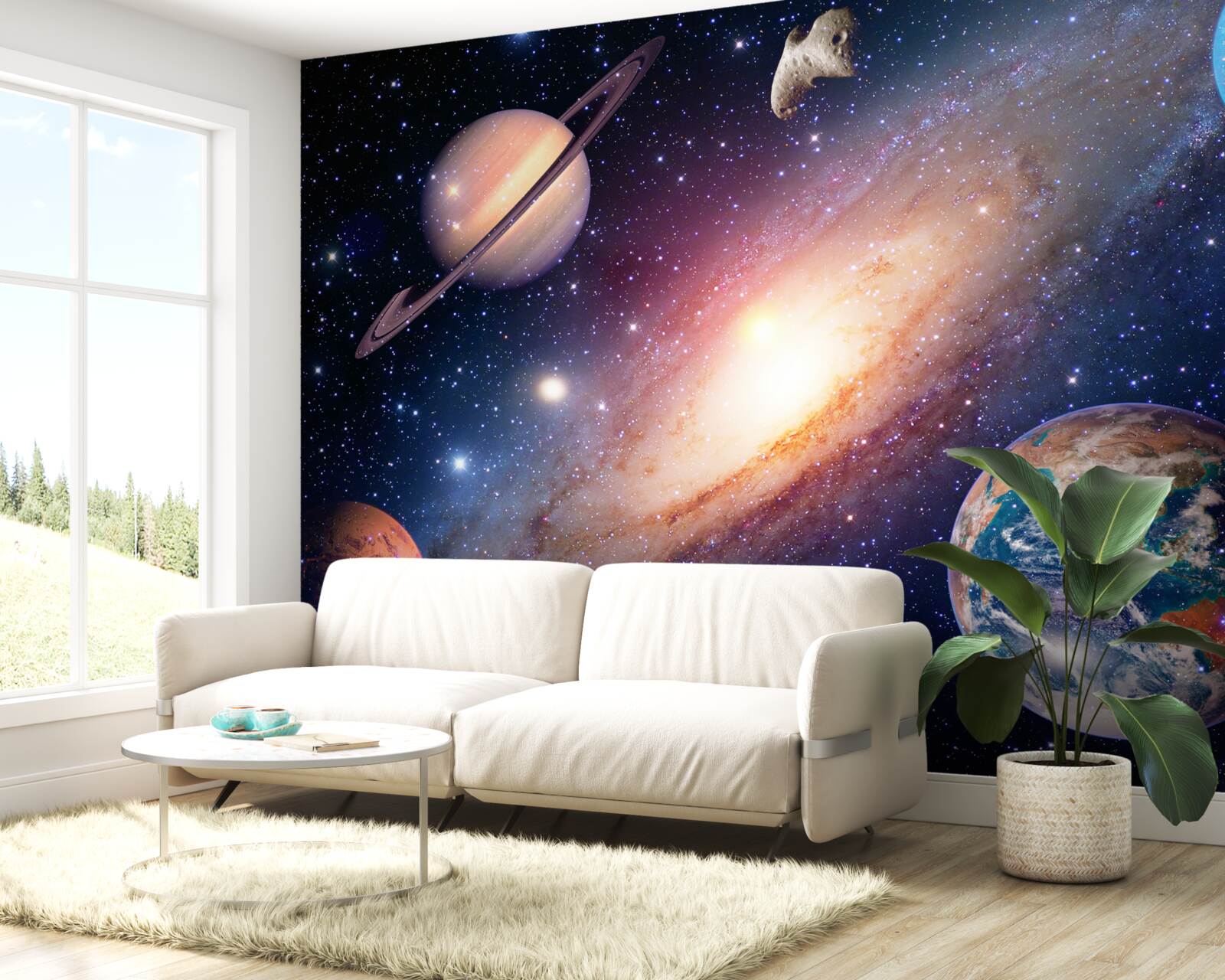 Papier peint système planétaire dans la galaxie