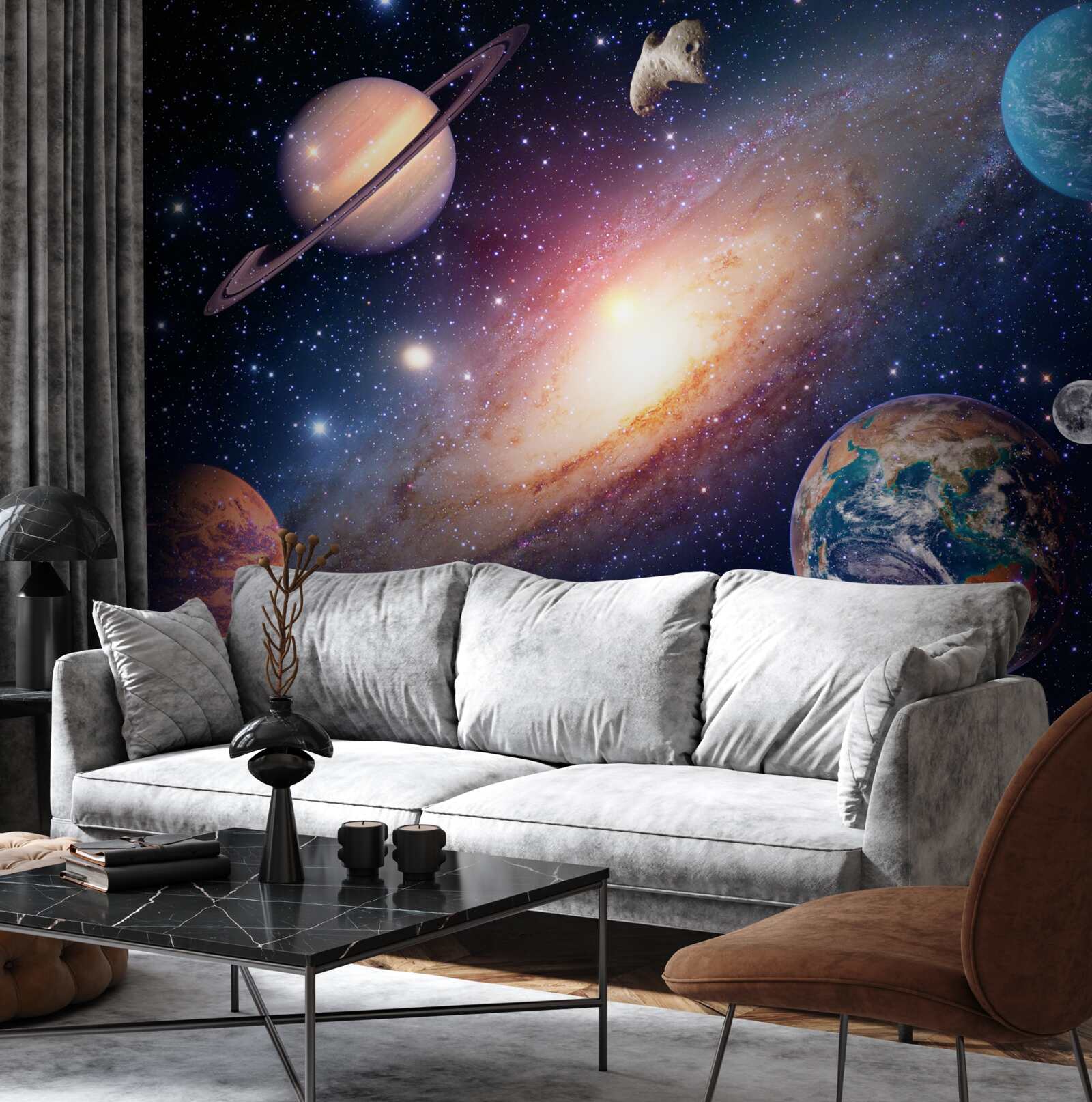 Papier peint système planétaire dans la galaxie