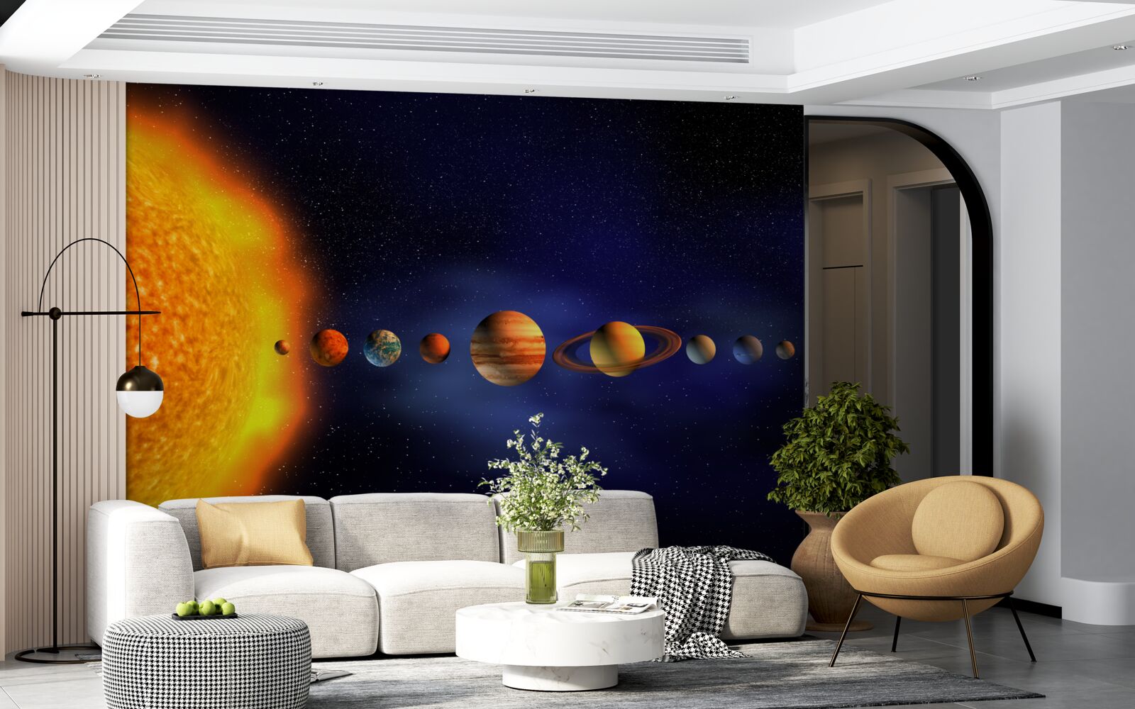 Papier peint le soleil et les planètes de notre galaxie