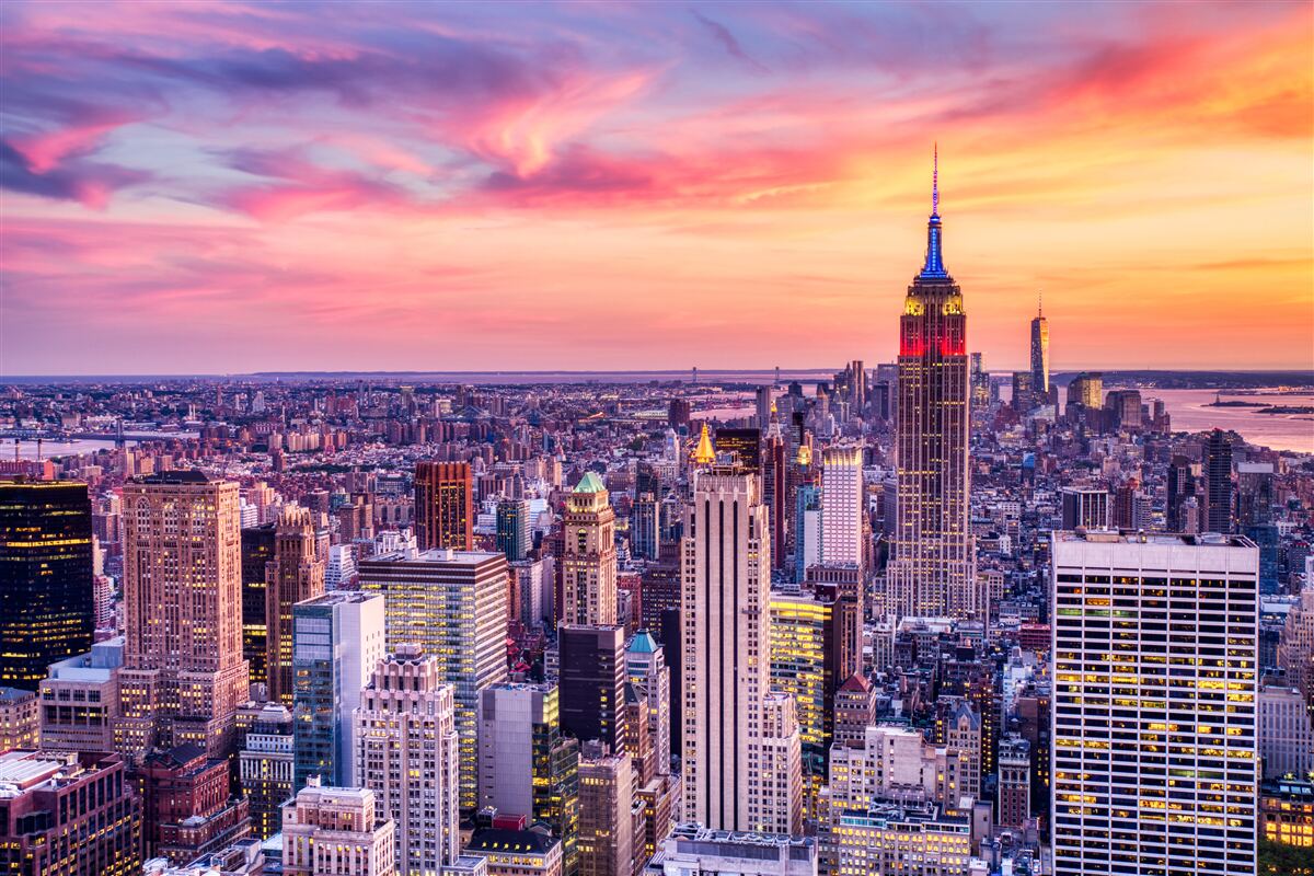 Papier peint lever de soleil à new york