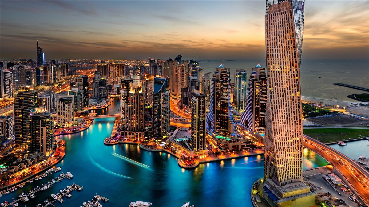 Papier peint horizon de la ville de dubai