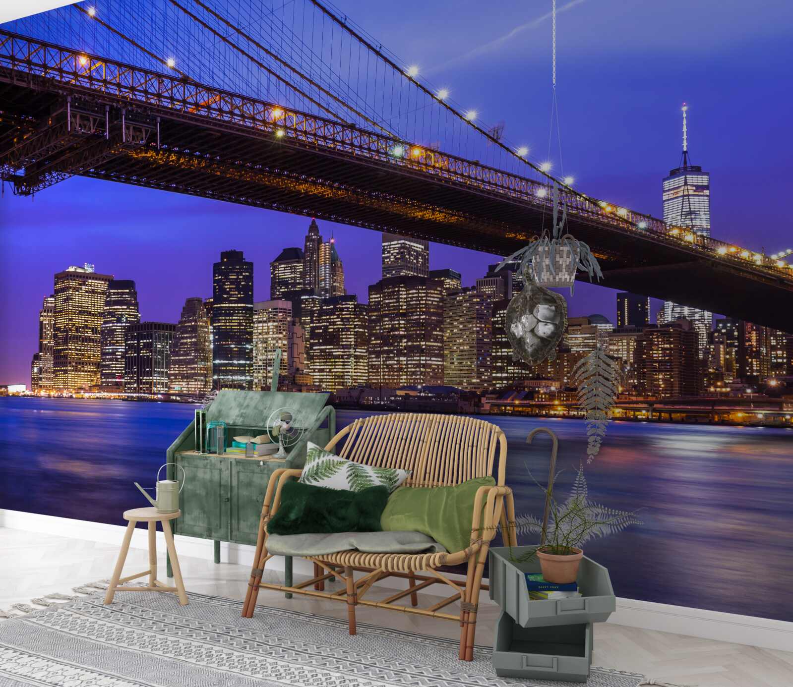 Papier peint vue du pont de brooklyn depuis le bas