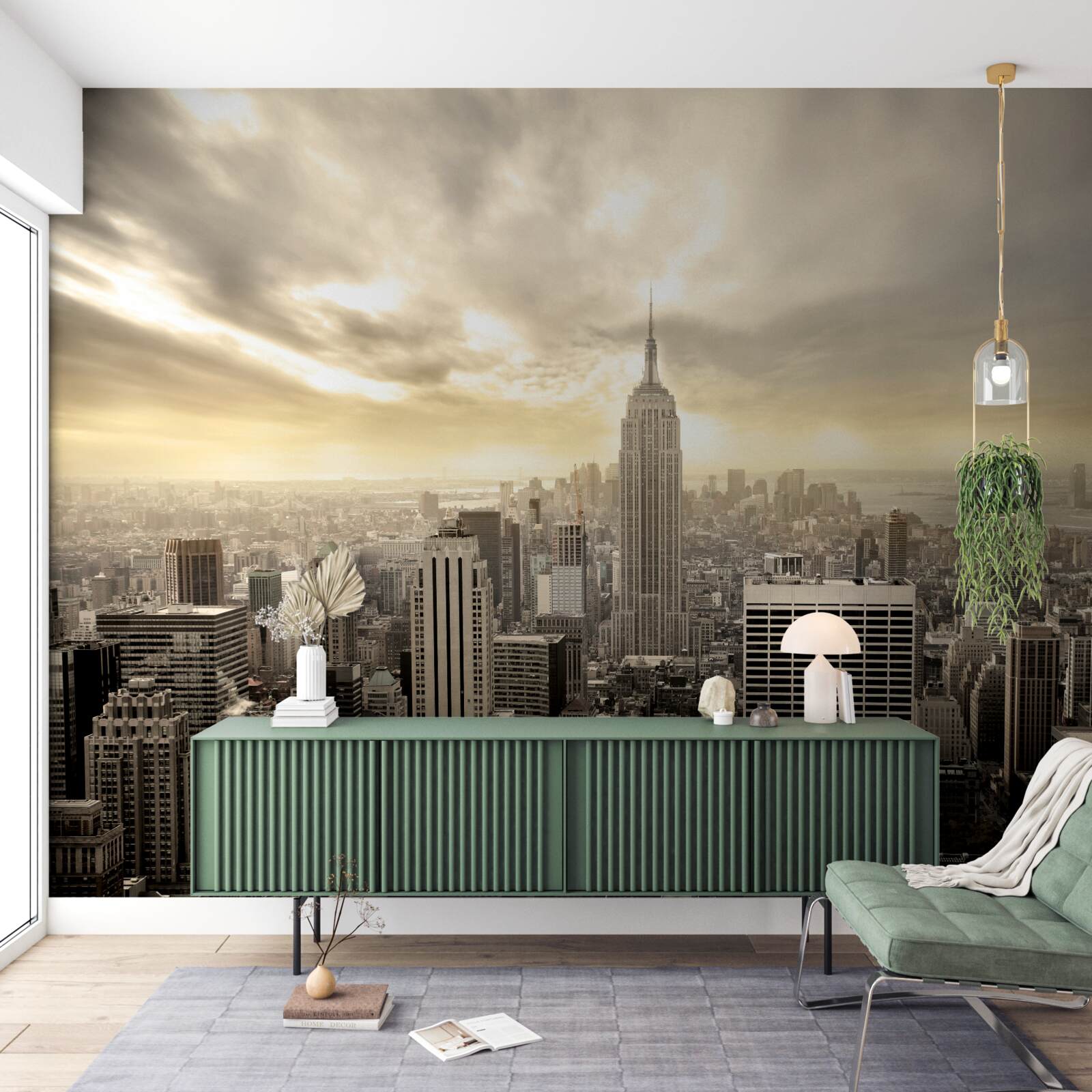 Papier peint la vue à vol d'oiseau de new york est magnifique