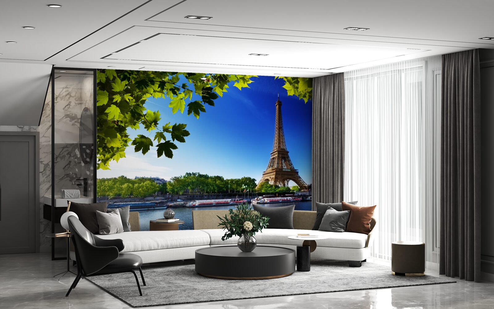 Papier peint le magnifique paysage de la tour eiffel