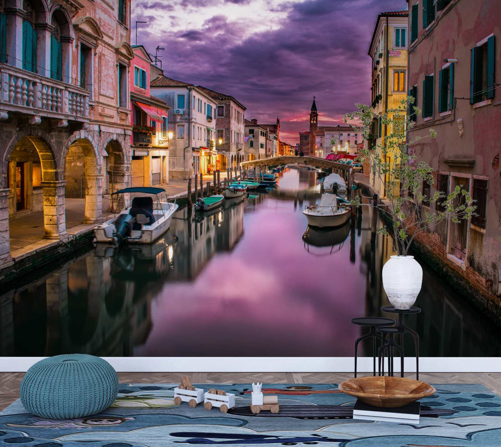 Papier peint ancien canal de venise