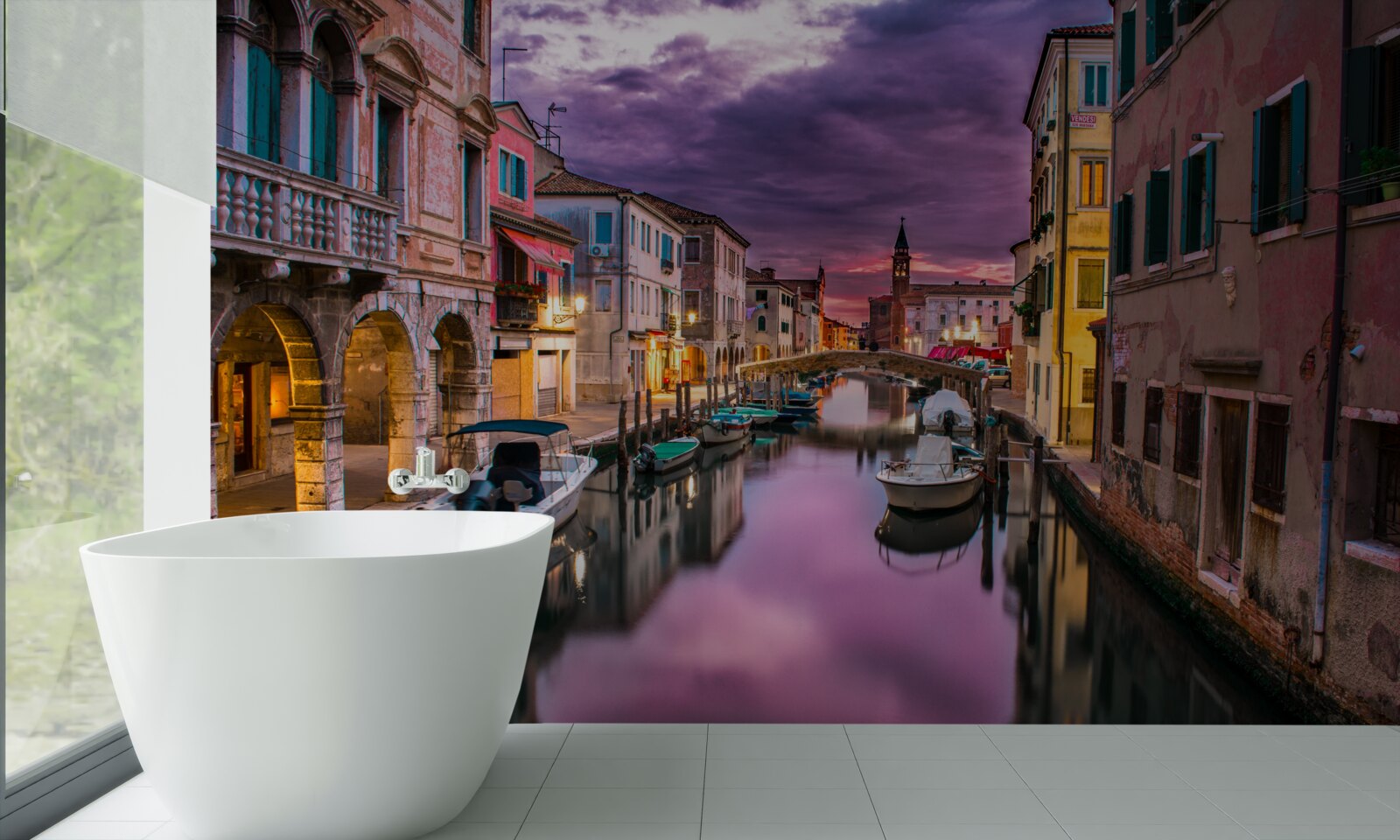Papier peint ancien canal de venise