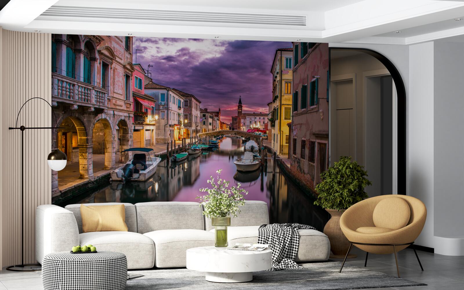 Papier peint ancien canal de venise