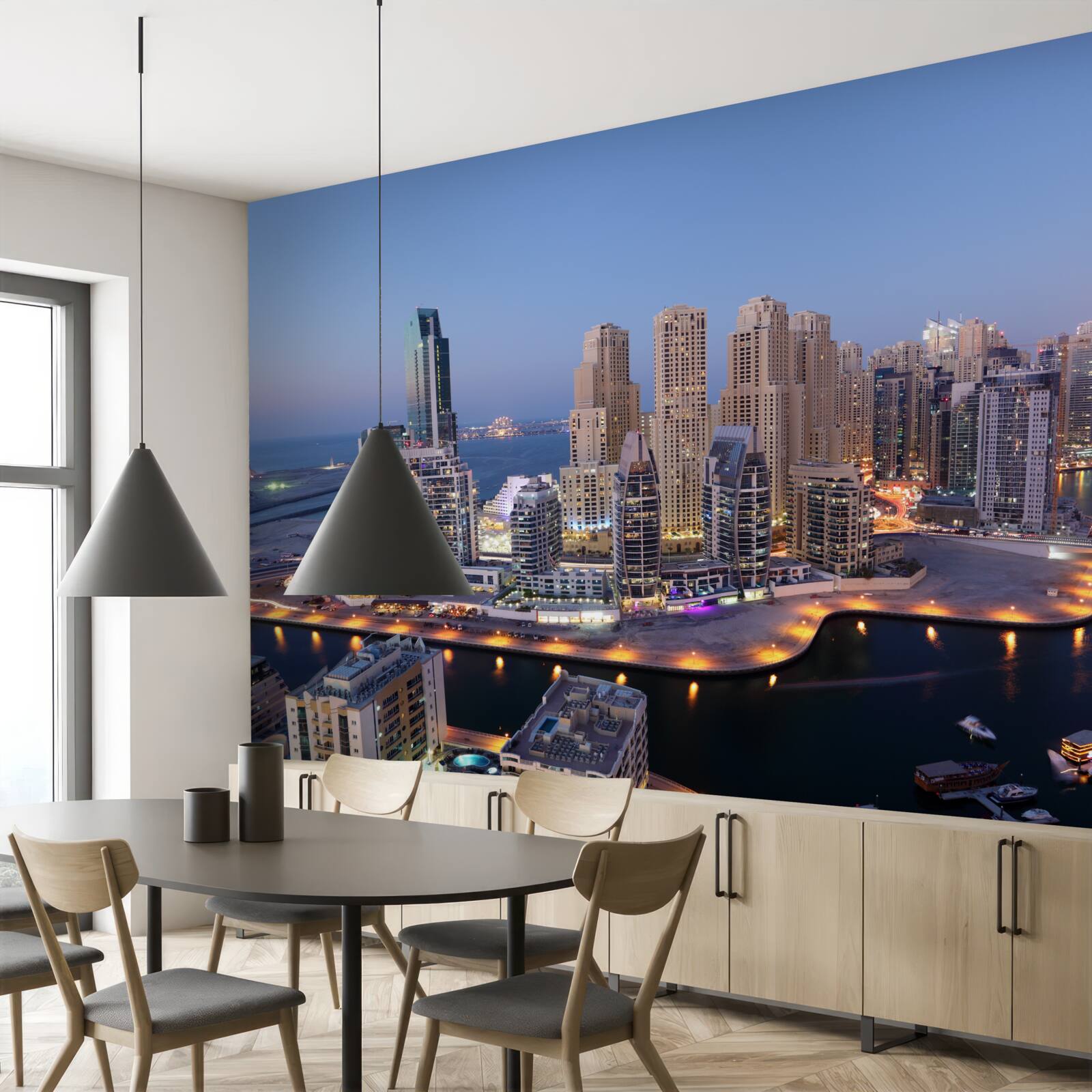 Papier peint coucher de soleil sur dubai
