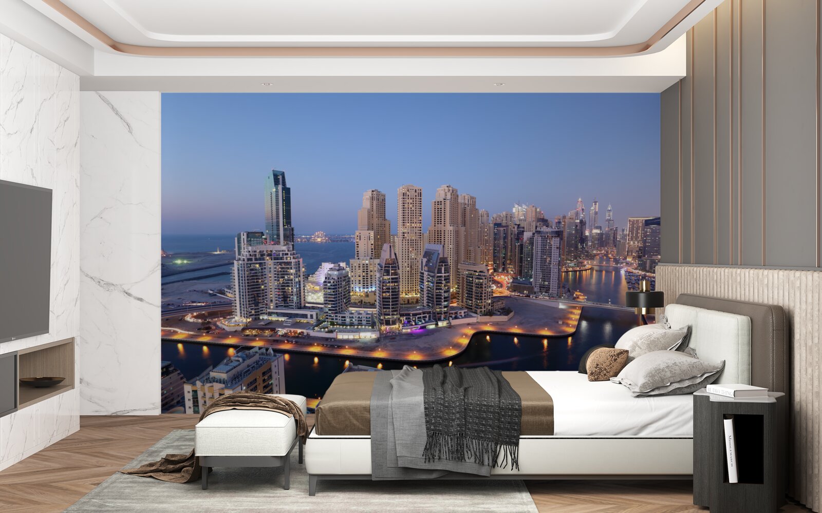 Papier peint coucher de soleil sur dubai