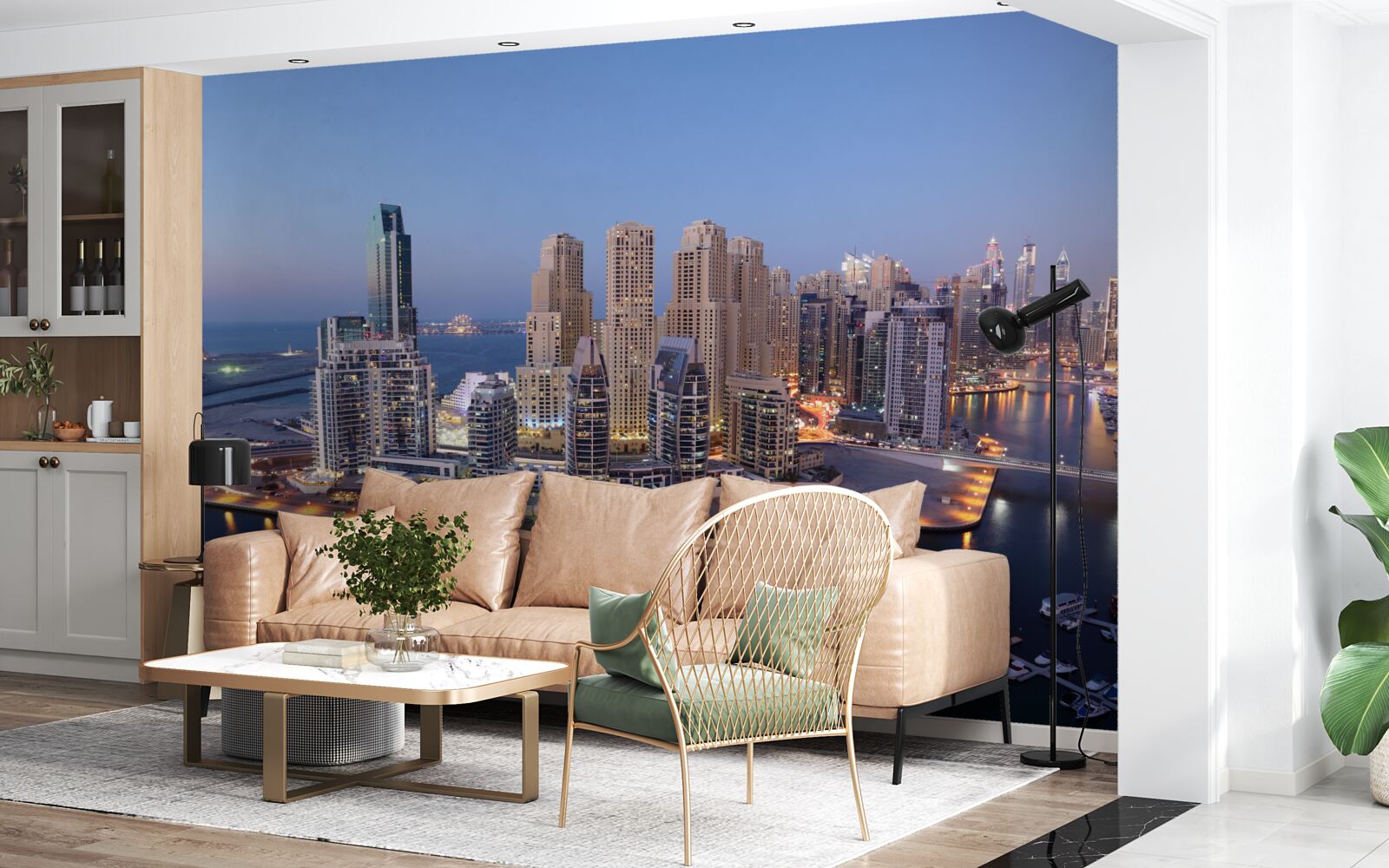 Papier peint coucher de soleil sur dubai
