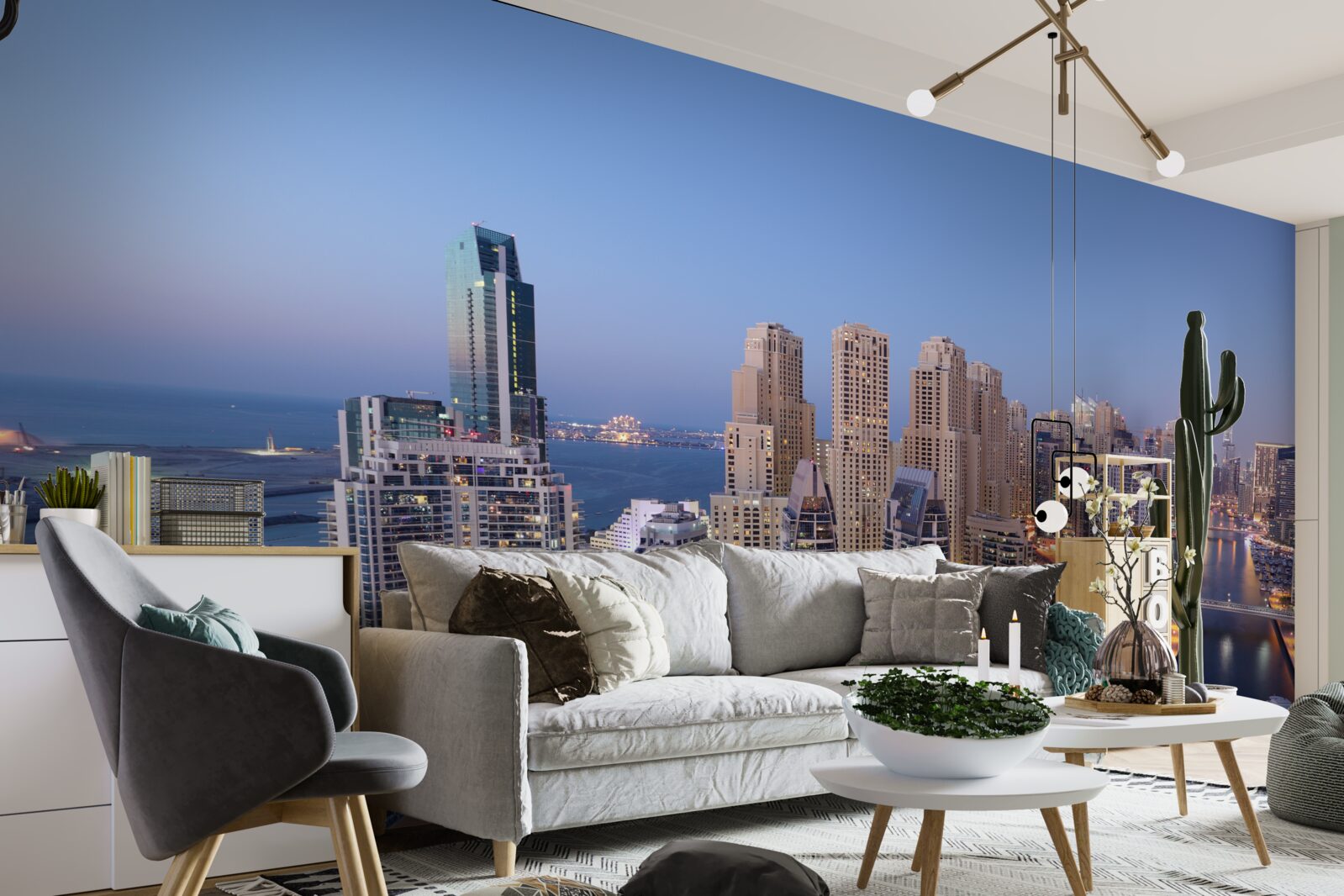 Papier peint coucher de soleil sur dubai