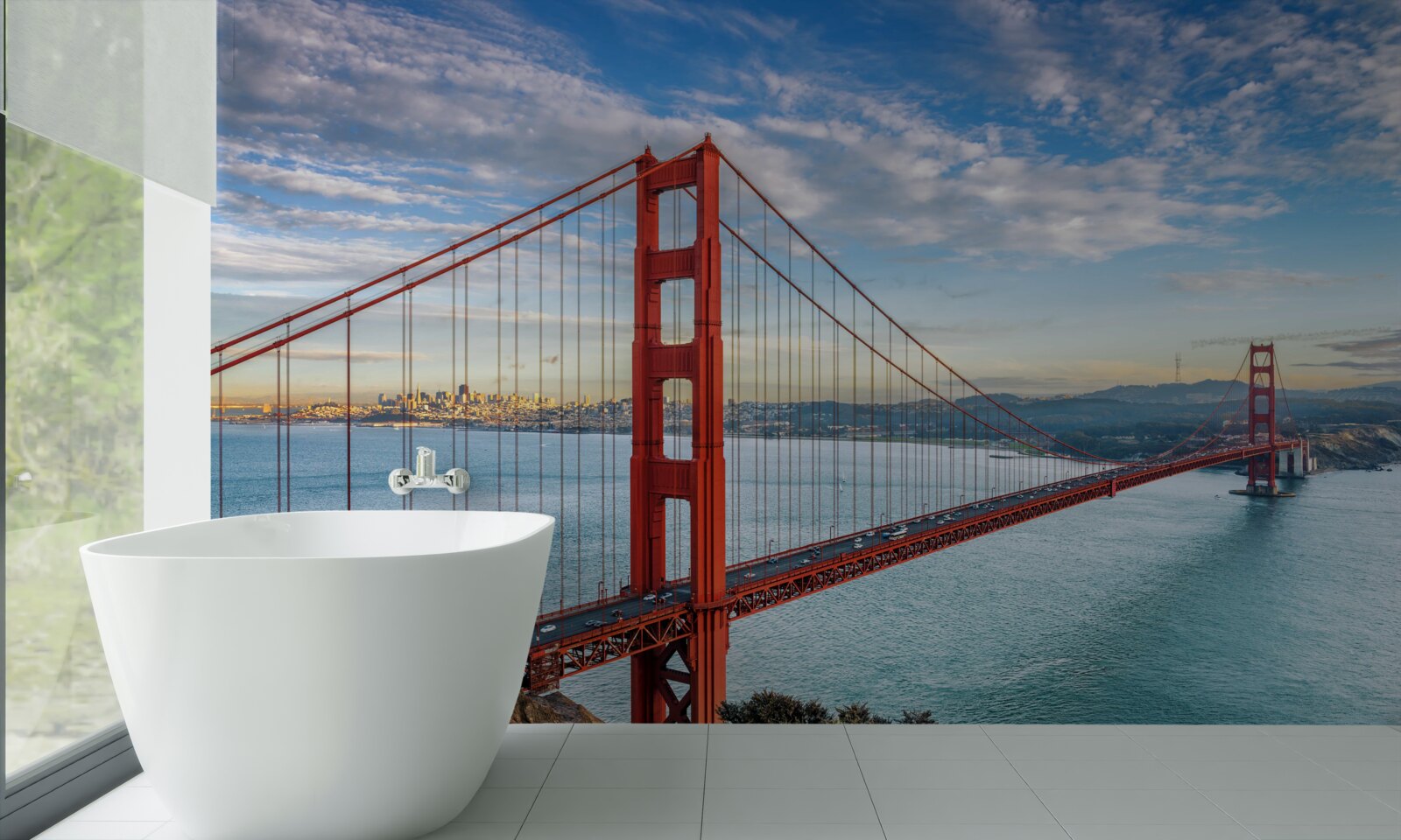 Papier peint panorama du golden gate depuis le pont