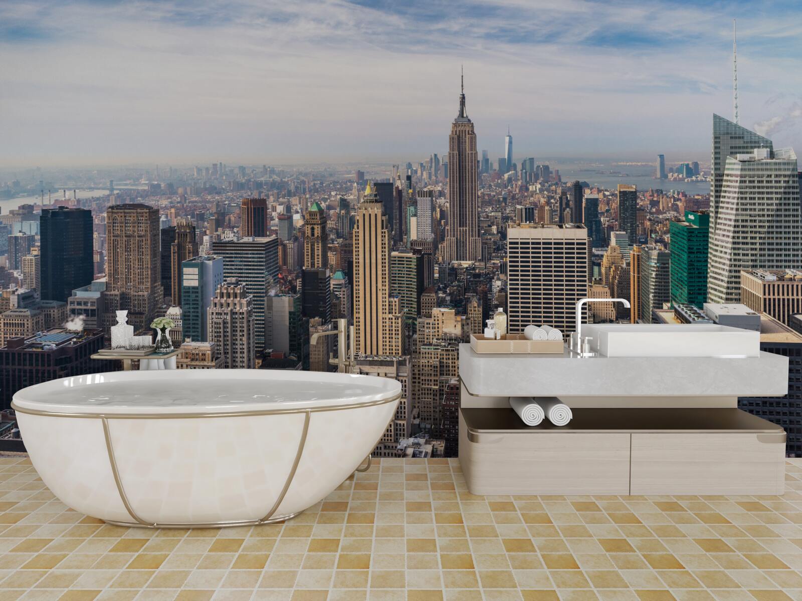 Papier peint vue de new york vue du ciel