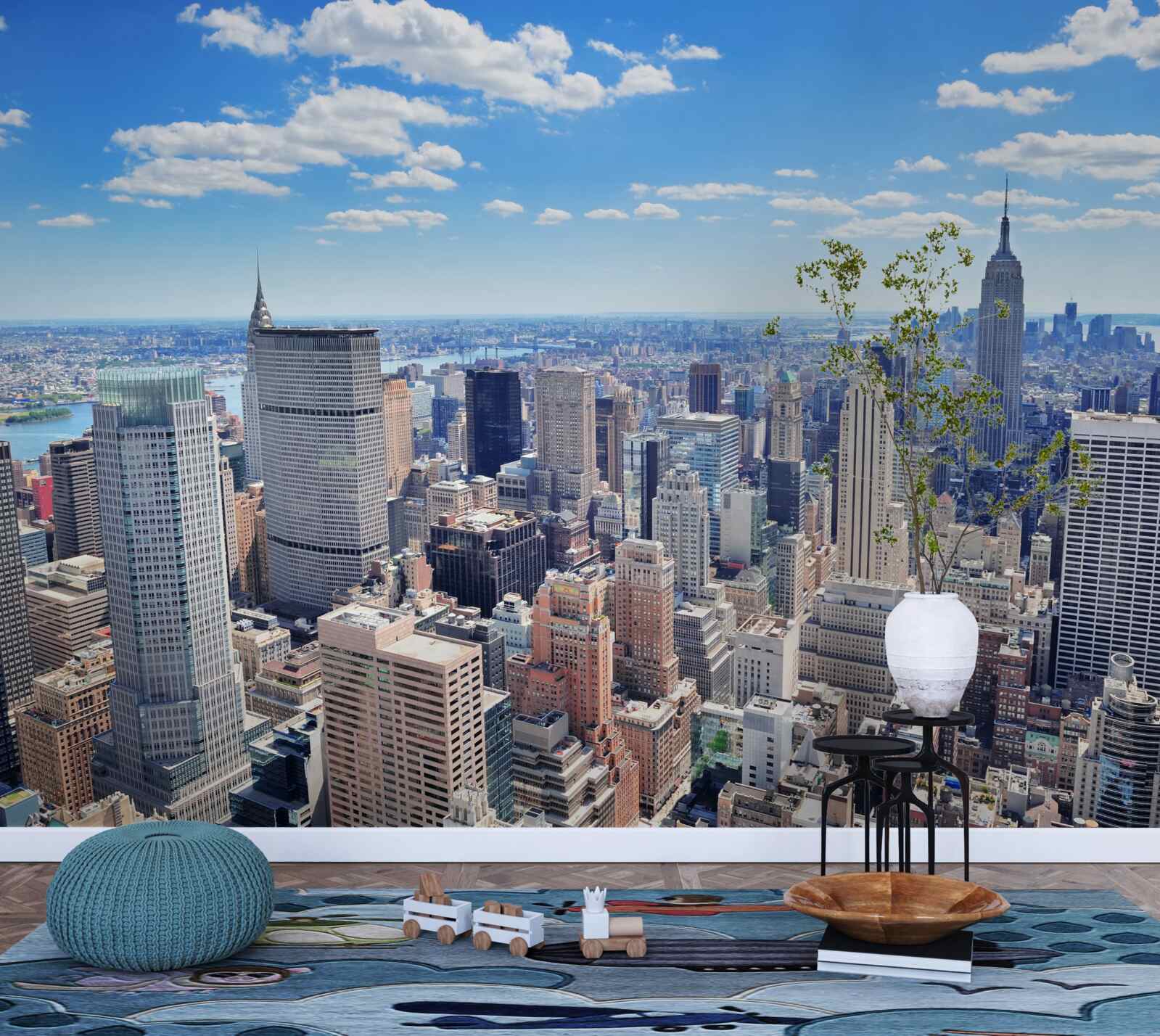 Papier peint au-dessus des gratte-ciel de new york